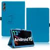 yystao Custodia protettiva per tablet DOOGEE Tab E3 Pro 13 pollici, yystao in pelle PU, compatibile con DOOGEE Tablet Tab E3 Pro, cinturino da polso, design completamente avvolgente, colore: azzurro