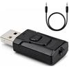 YFYWINSH Adattatore Bluetooth USB 5.4 4in 1 (trasmettitore e ricevitore), audio stereo senza fili, ricevitore Bluetooth jack per TV, PC, auto, altoparlanti, cuffie, vivavoce, bassa latenza