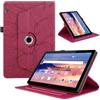 TEDTIKJT Cover per Huawei MediaPad T5 10.1 Pollice 2018 Custodia Pelle PU 360 Ruotabile Supporto Flip Protettiva Tablet Cover per Huawei MediaPad T5 10.1 Custodia, Rosso Albero