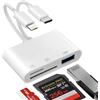 HOSOW Lettore Schede SD, [Certificato Apple MFi]3 in 2 Lightning e USB C Lettore SD Card con SD/MicroSD/USB3.0 Slots, Lettore Schede Memoria per iPhone, iPad, Samsung, Macbook, Macchina Fotografica, Android
