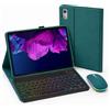 HLTOOP Custodia con Tastiera per Lenovo Tab P11 (TB-J606) / P11 Plus 11 2021(TB-J616F/TB-J607), Tastiera Retroilluminata A 7 Colori Con Mouse, Cover Posteriore in Morbido TPU,Deep green
