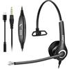 Callez Cuffie Telefono Cellulare 3,5mm con Microfono per iPhone Samsung Computer | Auricolare PC USB-C per Laptop Smartphone iPad, Business Ufficio Call Center, Zoom Teams, Microfono Cancellazione del Rumore