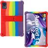 AKNICI Custodia Silicone per DOOGEE T35/ DOOGEE T30SE/ DOOGEE T30S/ DOOGEE T40/ DOOGEE T30 Ultra/DOOGEE T30 Pro Tablet 11 Pollici, Protettiva Cover con Supporto Integrato, Arcobaleno