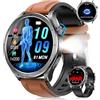 Oliimptek Smartwatch Uomo con ECG, VFC, Micro-Check-up, Pressione Sanguigna, Marrone | 1,53 Orologio Fitness con 24H Sonno/Cardio/SpO2, 120+ Sport, 5ATM, Torcia, AI-GPT, Notifiche Messaggi Android iOS