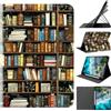 Generico DayQiQiPu Cover per Apple iPad Air 11 Pollici (M3/M2, 7/6a Gen, 2025/2024) Custodia Sottile Guscio Con Supporto Ribaltabile Motivo della Libreria Con Porta Matite e Auto Wake/Sleep, 09