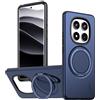 Generic Custodia magnetica per Xiaomi Redmi Note 14/14 Pro/14 Pro Plus/15/15 Pro/15 Pro Plus 5G, cavalletto girevole a 360°, custodia antiurto con supporto magnetico per auto (blu, Note 14 Pro 5G/Note 14 Pro