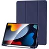 Palkitsee Custodia Cover Compatibile con iPad 9 8 7 Generazione (10.2 Pollici, 2021/2020/2019), Supporta la Carica di Pencil 2nd Gen, Auto Sveglia/Sonno (Blu Scuro)