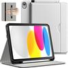 JETech Custodia Business per iPad (A16) 11ª/10ª Gen, Argento | Per 2025/2022 Modello, Cover Design in Pelle PU, Porta Pencil e Tasca, Visione Multi-Angolo