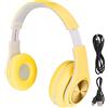 ciciglow Cuffie da Gioco per PC Cat Ear, Cuffie da Gioco con Riduzione del Rumore Luce LED Incandescente Cuffie Pieghevoli per Bassi Profondi con Cuffie Morbide(Giallo)