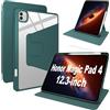 Lemxiee Cover per Honor Magic Pad 4 12.3 Case per supporto rotante & Slot per penna Custodia in pelle PU + Acrilico trasparente