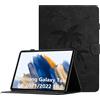Oduio Custodia per Samsung Galaxy Tab A8 2021/2022 10,5 Pollici (SM-X200/SM-X205) Cover in Pelle PU Case Coperchio Multi-Angli Supporto Pieghevole Cover Protettiva con Chiusura Magnetica-Nero