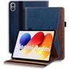 ONETHEFUL Custodia Xiaomi Redmi Pad 2 Pro 12.1 Pollici 2025 - Custodia in pelle PU Tablet Case con supporto multiuso, 2 scomparti per carte di credito e custodia per penna, antiscivolo | blu