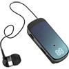 Fozriybefy K65 Auricolare Bluetooth Cablato Retrattile con Clip per Cravatta Display Digitale in-Ear Cuffia Monoauricolare Business A Lunga Durata Blue