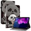 Generico DayQiQiPu Custodia per Lenovo Tab P11/ P11 Plus TB-J606F/J606X/J616F (11 Pollici) Cover Ribaltabile in pelle PU Motivo Panda Tè Latte Guscio Portafoglio con Supporto Custodia Multifunzionale, 09