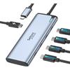 Selore&S-Global Splitter USB C, uscita video USB C, 4 K/60 Hz DP vecchia modalità, adattatore multiporta USB C con 2 porte C uscita video, trasmissione dati 10 Gbps, 100 W PD,5 in 1 adattatore doppio monitor per