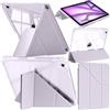 A-BEAUTY Custodia Compatibile con iPad Air 13 Pollici M4/M3/M2 (2026/2025/2024) con Portapenne, Cover Trasparente Antiurto, Trifold 6 in 1 a Forma di Y, Viola