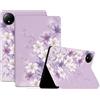 Generico DayQiQiPu Caso per Xiaomi Redmi Pad SE 8,7 Pollici Ultrasottile con Motivo di Serie di Fiori in Pelle PU Flip con Custodia Protettiva per Auto Sveglia/Sonno,03