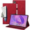 Auslbin Cover Compatibile con Lenovo Idea Tab Plus 12,1 Pollici 2025 TB361ZU TB361FU Custodia di Tablet in Pelle PU in Stile Classico Anti-Fall Case di Scheda Protettiva con Slot per Carte, Rosso