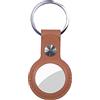 ZhaoCo Custodia per AirTag Vera Pelle, Copertura Protettiva con Anello Portachiavi, Antigraffio - Marrone 1