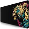 TITANWOLF - XXL Tappetino per Mouse da Gioco - Gaming Mousepad Extra Grande 900 x 400mm - Mousepad Pad con Base in Gomma Antiscivolo - Spessore 3mm - Nero - Modello Colour Panther