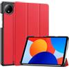 Kepuch Custer Cover per Redmi Pad SE 8.7,PU-Pelle Case Custodia - Rosso