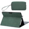 HYZUO Custodia Protettiva per 2024 Surface Pro 11, 10, 9 2022, Supporto Folio con Portastilo, Compatibile con la Type Cover Tastiera, con una Borsa Piccola, Verde mezzanotte