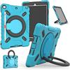 NLR FUN Custodia Antiurto a 4 Strati per iPad 9°/8°/7° (iPad 10.2 2021/2020/2019) e iPad Air 3° (iPad Air 2019 da 10,5), Cover Protettiva per iPad con Cavalletto/Manico, Portamatite, Tracolla (Blu)