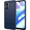Generico Compatibile con Realme C33 2022 / RMX3624 Reame C33 2023 RMX3627 Copertura Custodia Cover Protezione Gel Silicone TPU Morbida Matte carbon Soft Slim Case (Blu)
