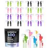 JustJamz Jelly Roll Bulk Auricolari per aula (confezione da 100) - Auricolari colorati per studenti cablati con jack da 3,5 mm - Set di cuffie usa e getta per scuole, test e appalti distrettuali