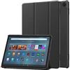FKQLH Cover per Amazon Fire Max 11, Sottile PU Pelle Coperchio Leggera con Funzione di Supporto Case per Amazon Fire Max 11, Nero