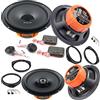 EvoTuning Kit 6 Casse Altoparlanti per Alfa Giulietta dal 2010 Anteriori e Posteriori compatibile con Hertz DSK165.3+DCX165.3 Set 2 Woofer +2 Tweeter +2 Coassiali +4 Anelli 4 Cavi (No Plug and Play)