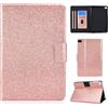 Generico DayQiQiPu Cover per Apple iPad Mini 5/4/3/2/1 (7,9 Pollici, 2012-2019 Modello) Leggera Custodia Motivo Glitterato Custodie con Supporto Caso Ribaltabile Portafoglio e Auto Sleep/Wake, Oro rosa
