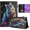 Rostsant Custodia per Lenovo Idea Tab 11 Pollici Tablet 2025 TB-336ZU TB-336FU Cover Libro Stand Funzione Slot per Carte Libro Cover Tablet Protettiva per Lenovo Idea Tab 11 Nota musicale gatto