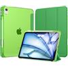 MoKo Cover per iPad Air 11 Pollici (M4/M3/M2) 2026/2025/2024 con Portapenna | Cover per iPad Air 5a/4a Gen 10,9 2022/2020, Custodia iPad Air Trifold Leggera con Retro PC Rigido Traslucido, Verde Bosco