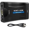 VIBELL Adattatore Converte Ingresso Scart Analogico in Uscita HDMI Video Audio 720p/1080p Compatibile e Audio di Alta Gamma, Adattatore Per Proiettore Monitor HDTV STB VHS Xbox PS3 Sky Blu-ray DVD