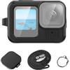 Generic Custodia protettiva in silicone PULUZ per GoPro HERO13 nero con cinturino da polso e copriobiettivo (nero)