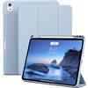 GKABXY Custodia per iPad Air 11 Pollici M4/M3/M2 (2026/2025/2024), Air 5/4ª generazione 2022/2020 10,9 Pollici Morbido TPU Retro con portapenne, Supporta Pencil Pro/USB-C, Auto Sleep/Sveglia, Azzurro