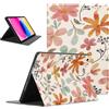 Coalbooliy Custodia per Apple iPad (2022) 10.9, Aesthetic Fiori Motivo Disegno Ragazza Flip Cover in pelle PU con Supporto Funzione Soft TPU Antiurto Tablet Case in Silicone, Bianco