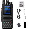 MKMXPTT MT-998 Walkie Talkie Dual Mode 4G LTE con WiFi, Bluetooth, Display da 1,77, VHF/UHF, Ricarica Type-C, Chiamate Singole/Gruppo, Nero (VHF)