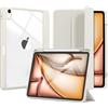 Mcku Bear Custodia per iPad Air 5 generazione 2022, iPad Air 4, 2020, 10,9 pollici, iPad Air 2022, con portapenne, trasparente cover posteriore rigida posteriore, funzione sonno/sveglia, bianco antico