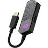 ASUS ROG Clavis DAC Gaming USB-C a 3.5 mm con Microfono Eliminazione del Rumore AI, Tecnologia di Rendering MQA, ESS 9281 QUAD DAC, Amplificatore Audio e Aura Sync, Compatibilità: PC, Phone e Laptop