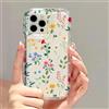 Generic Cover per iPhone 16/17, custodia per telefono, con motivo floreale floreale, protezione per fotocamera rialzata, morbida e sottile, in TPU antiurto (floreale trasparente, iPhone 17)