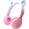 Joso Cuffie Bluetooth per Bambini, cablato/Senza-Fili Cuffie Over-Ear con microfono/illuminazione LED, Limitatore audio a 85 dB, Cuffie On-Ear pieghevoli per scuola/scrivania/PC/Kindle (Rosa)