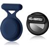 NQEUEPN 2 pezzi Custodia Nascosta per Bambini, Custodia in Silicone Anti-Smarrimento con Spille da Balia Supporto Impermeabile a Prova di Caduta Compatibile con Apple Air Tag per Valigie (Nero, Blu)