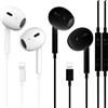 AEAOA Confezione da 2 auricolari con cavo per iPhone, compatibili con iPhone 14/13/12/11/XR/XS/X/8/7/SE/Pro/Pro Max (nero e bianco)