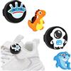 AXFEE Supporto AirTag per Lacci Bambini, con 2 Custodie Silicone, 4 Cartoni | Antigraffio e Antiurto, per Bambini e Animali Domestici- Nero