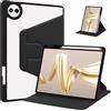 Generico DayQiQiPu Custodia protettiva per Huawei MatePad Pro 12,2 (2024) 12,2 Pollici Pelle PU Rotazione a 360° Stand Slim Cover con supporto per matita Auto Sveglia/Sonno,Nero