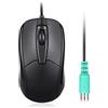 Perixx 10442 Perimice-209P - Mouse PS2 cablato con rotella di scorrimento e risoluzione ottica da 1000 DPI per computer, cavo da 1,8 m, colore: Nero
