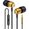LUDOS CLAMOR Auricolari In-Ear Cuffie, Cuffiette con Filo e Microfono, Garanzia 5 Anni, Audio di alta Qualità, Memory Foam, Cavo Rinforzato, Bassi, Controllo del Chiamate per iPhone, Samsung, Huawei