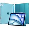 MoKo Cover per iPad Air 13 Pollici Case (M4/M3/M2) con Portapenna | Cover per iPad Air 13 2026/2025/2024, Trifold Sottile Leggera Custodia con Retro in PC Rigido Traslucido, Blu Francese
